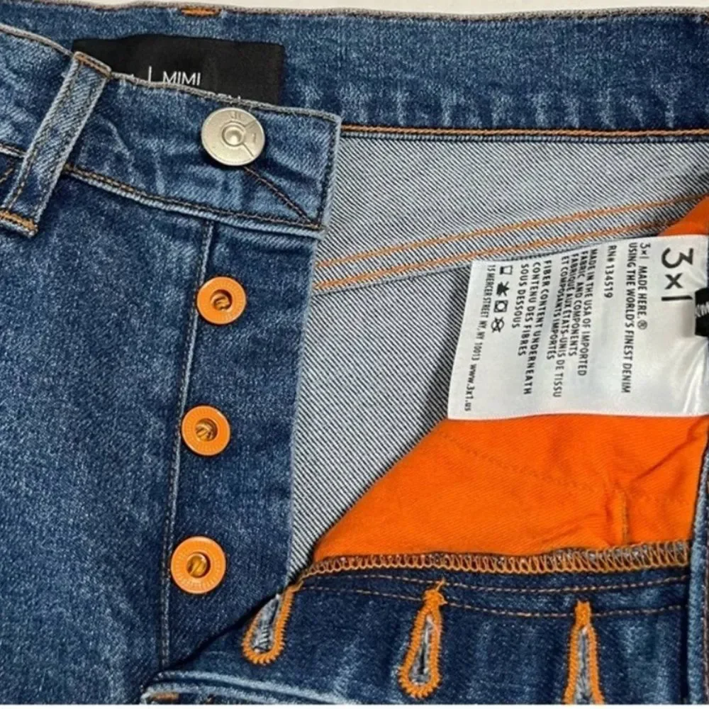 NEW 3x1 MIMi CUTTRELL Kelli Flared Slit High Rise Jeans Button Fly size 25